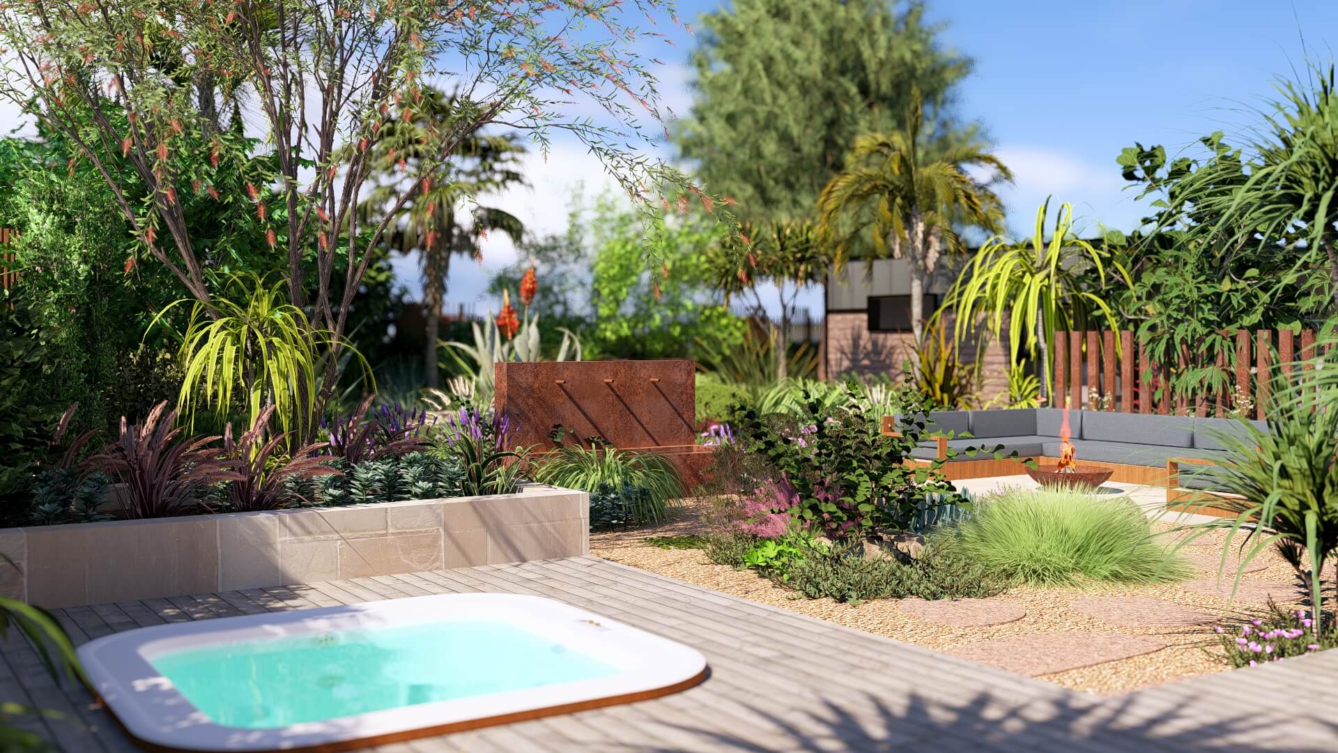 Un jardin pensé pour la baignade & la détente