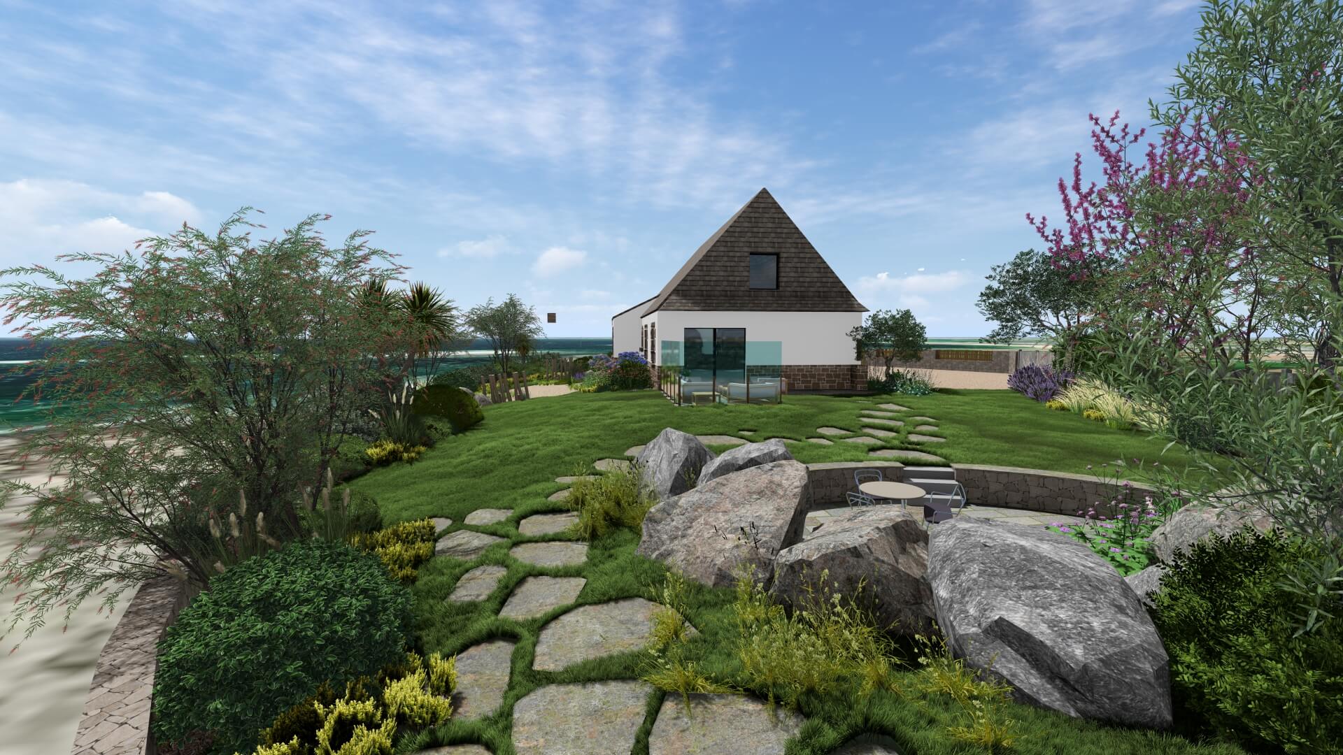 Un jardin face à l’océan